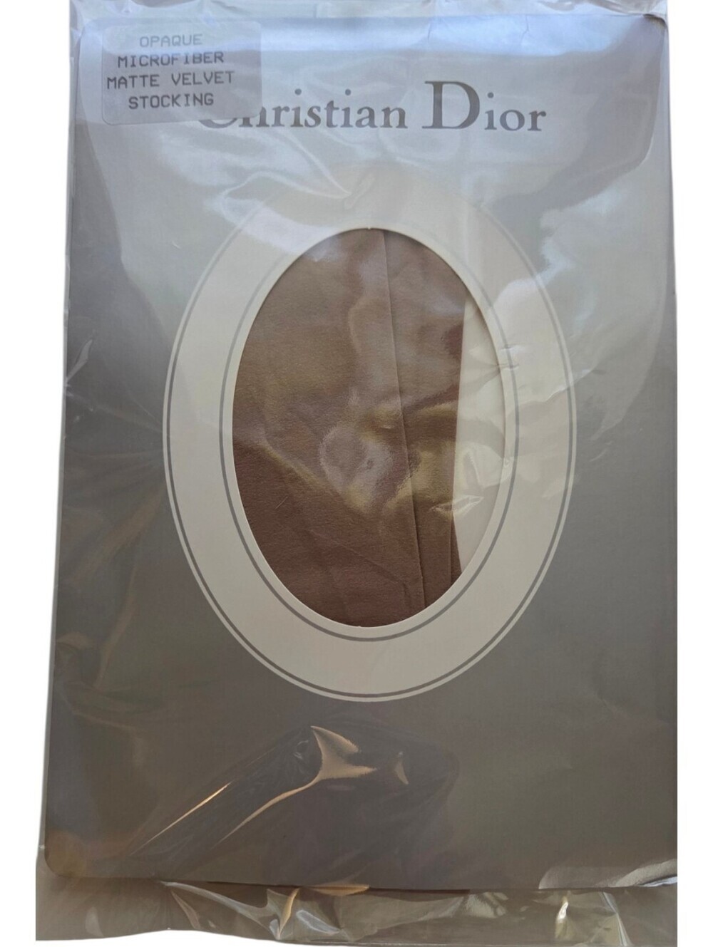 Christian Dior nylon vintage lace top thigh high nude stockings